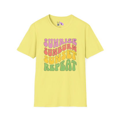 Sunrise Sunburn Sunset Repeat Adult T-shirt
