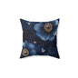 Midnight Sky Blossoms Throw Pillow