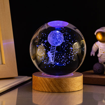 Crystal Ball Night Light: Milky Way, Solar System, Rain Cloud, Astronaut, Christmas, Whale, Heart, Jellyfish