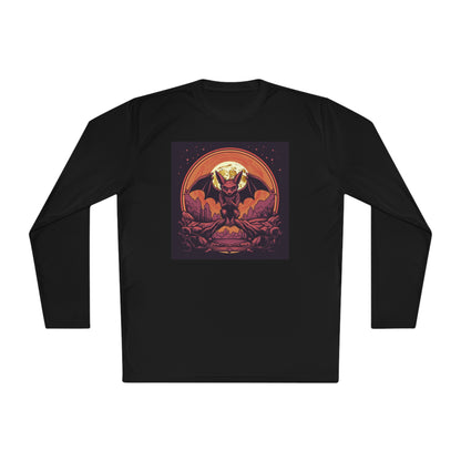 Creepy Bats Over Moon 9 Adult Long Sleeve Tee