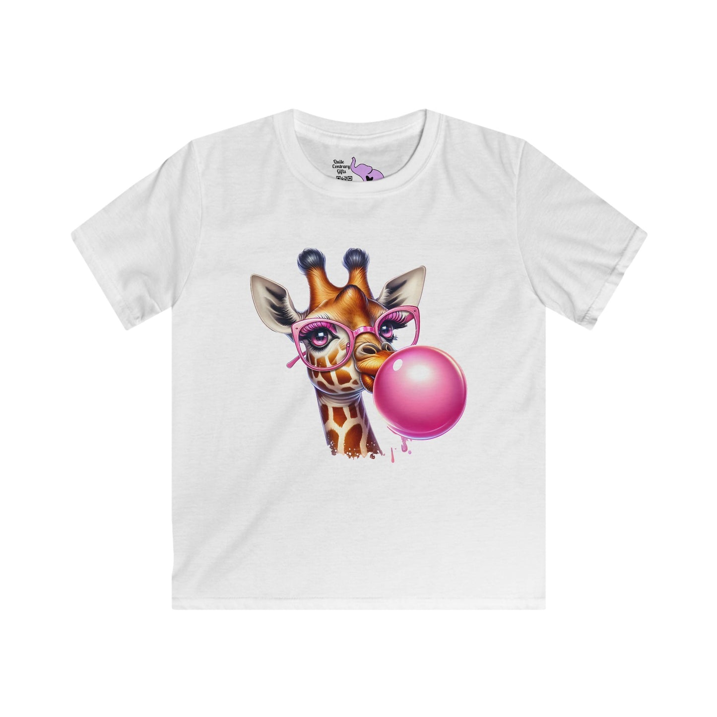 Girraffe Blowing Bubble Kids Softstyle Tee