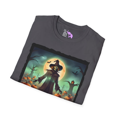 Halloween Scarecrow w/Pumpkins 4 Adult T-shirt