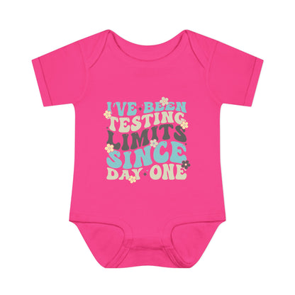 I've Been Testing Limits Since Day One Infant Baby Rib Bodysuit