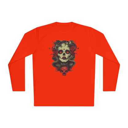 Creepy Skull and Roses Adult Long Sleeve Tee