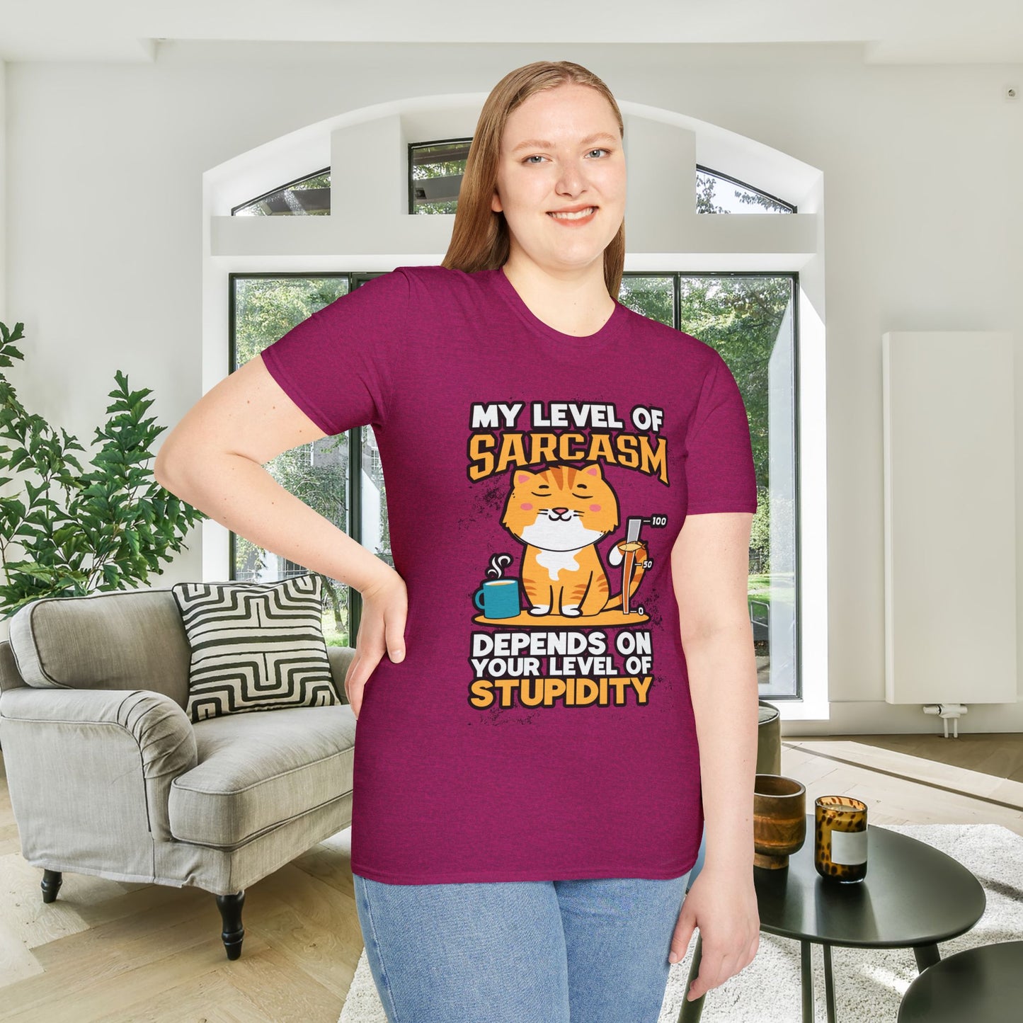 My Level of Sarcasm Adult T-shirt