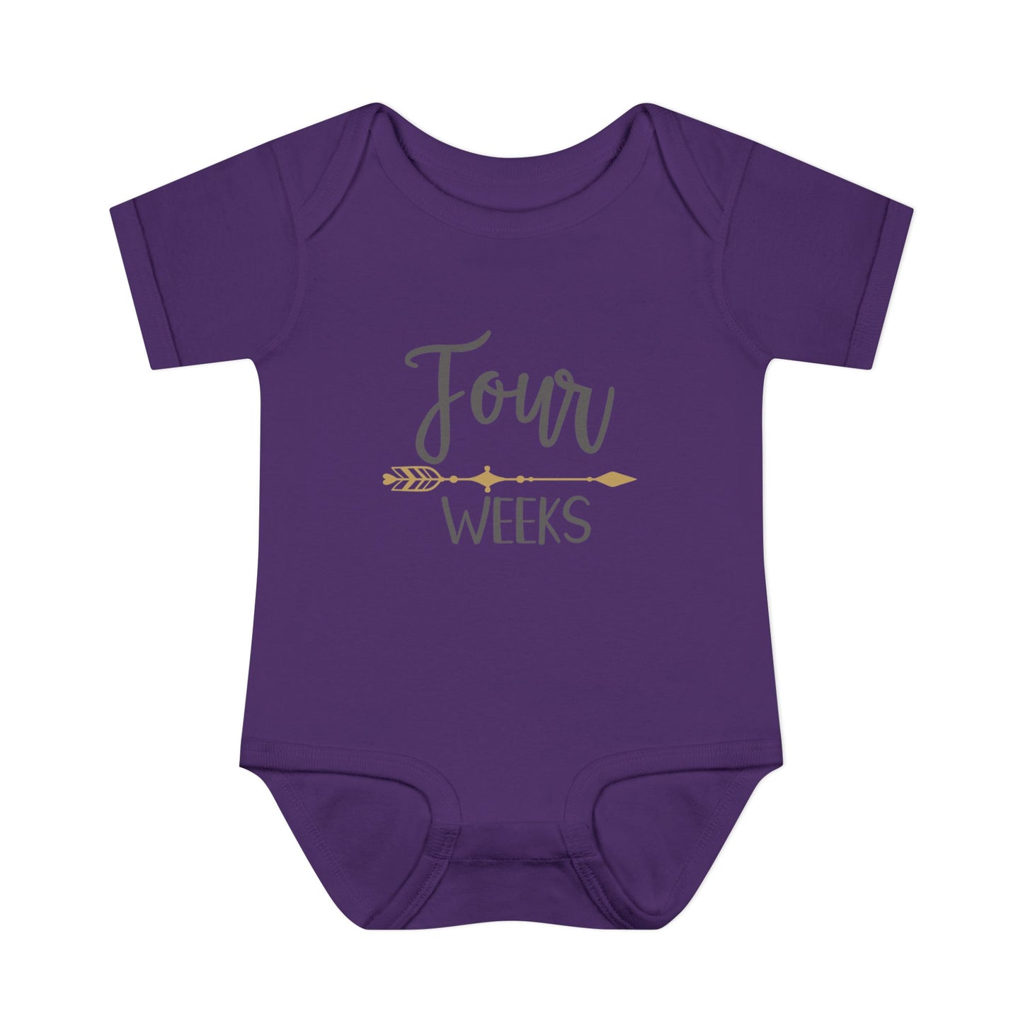 Golden Arrow Milestone Baby Bodysuit-Four Weeks