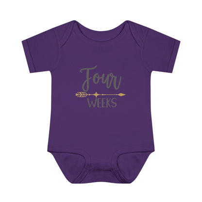 Golden Arrow Milestone Baby Bodysuit-Four Weeks
