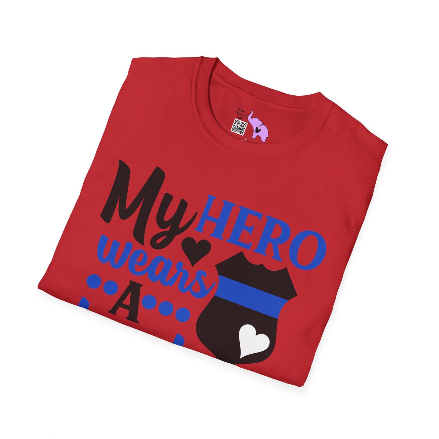 My Hero Wears A Badge Adult T-shirt