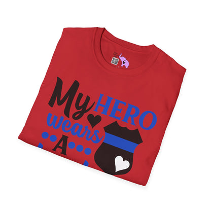 My Hero Wears A Badge Adult T-shirt