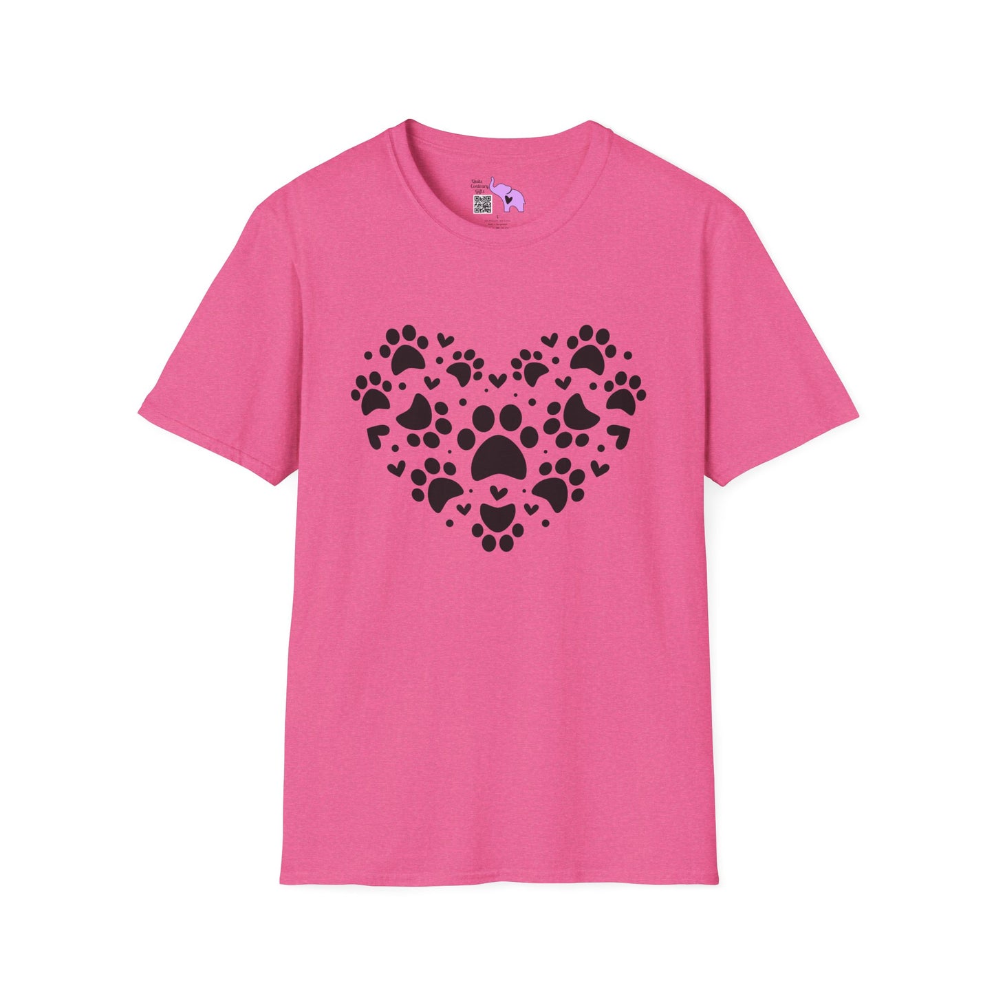 Paw Print Heart Adult T-shirt
