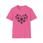 Paw Print Heart Adult T-shirt