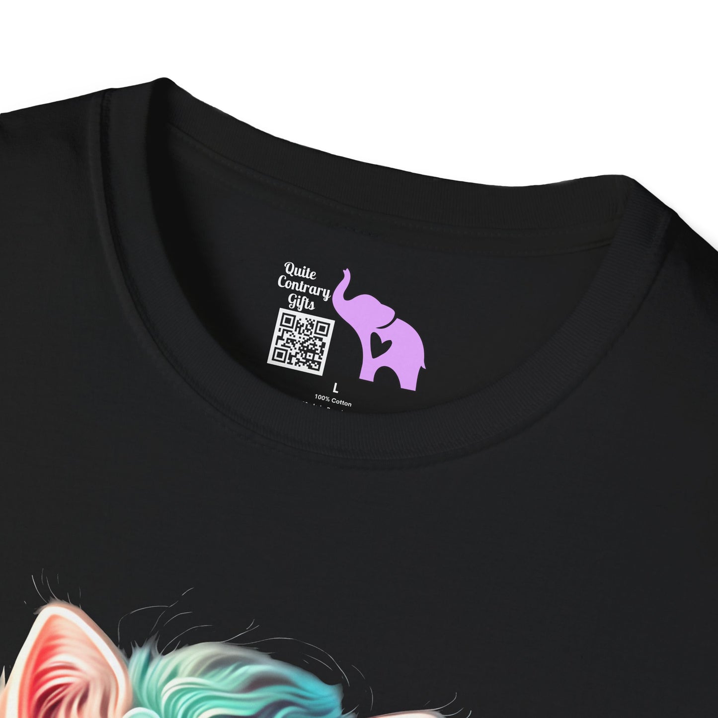 Cute Colorful Kitten in Flowers 3 Adult T-shirt