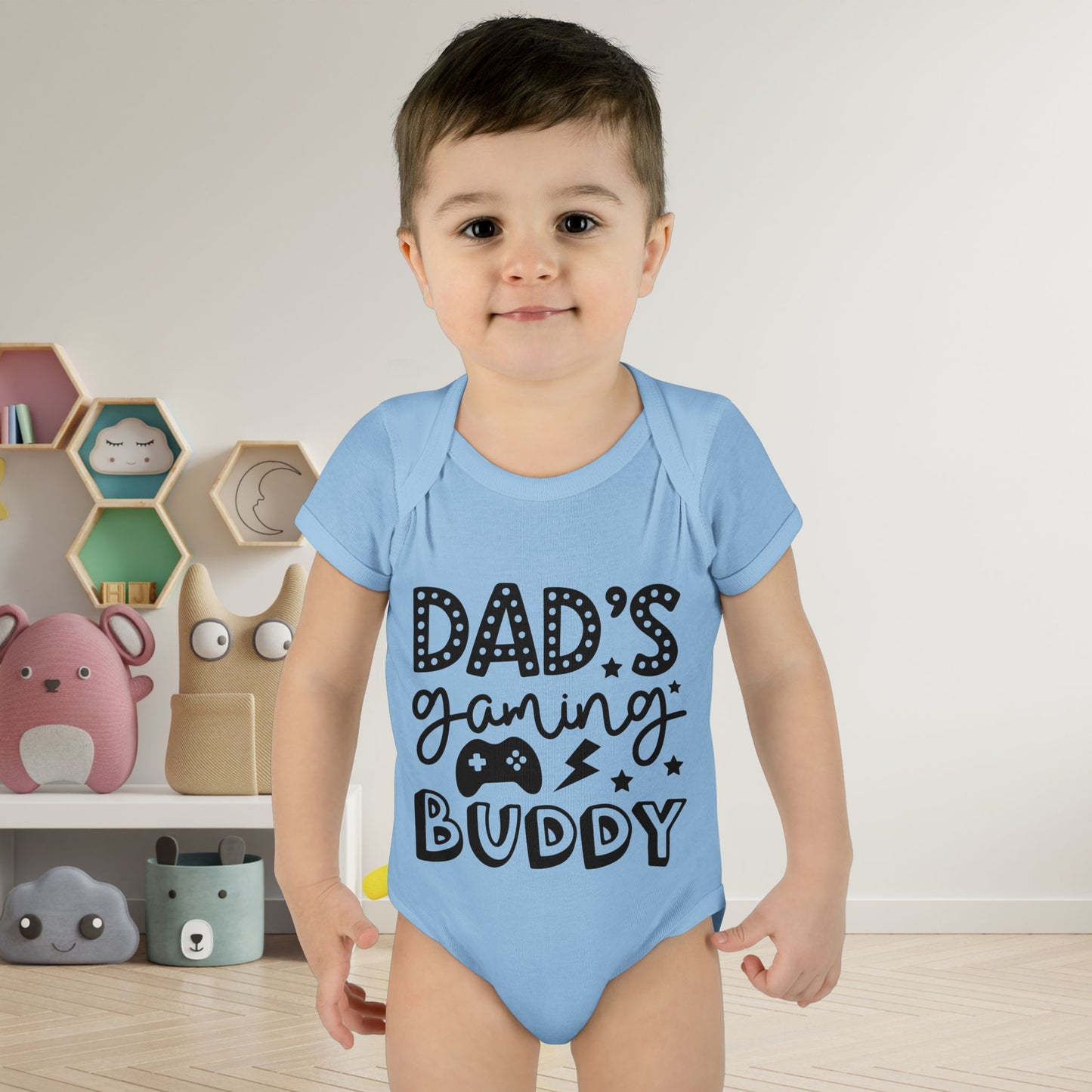Dad's Gaming Buddy Baby Rib Bodysuit