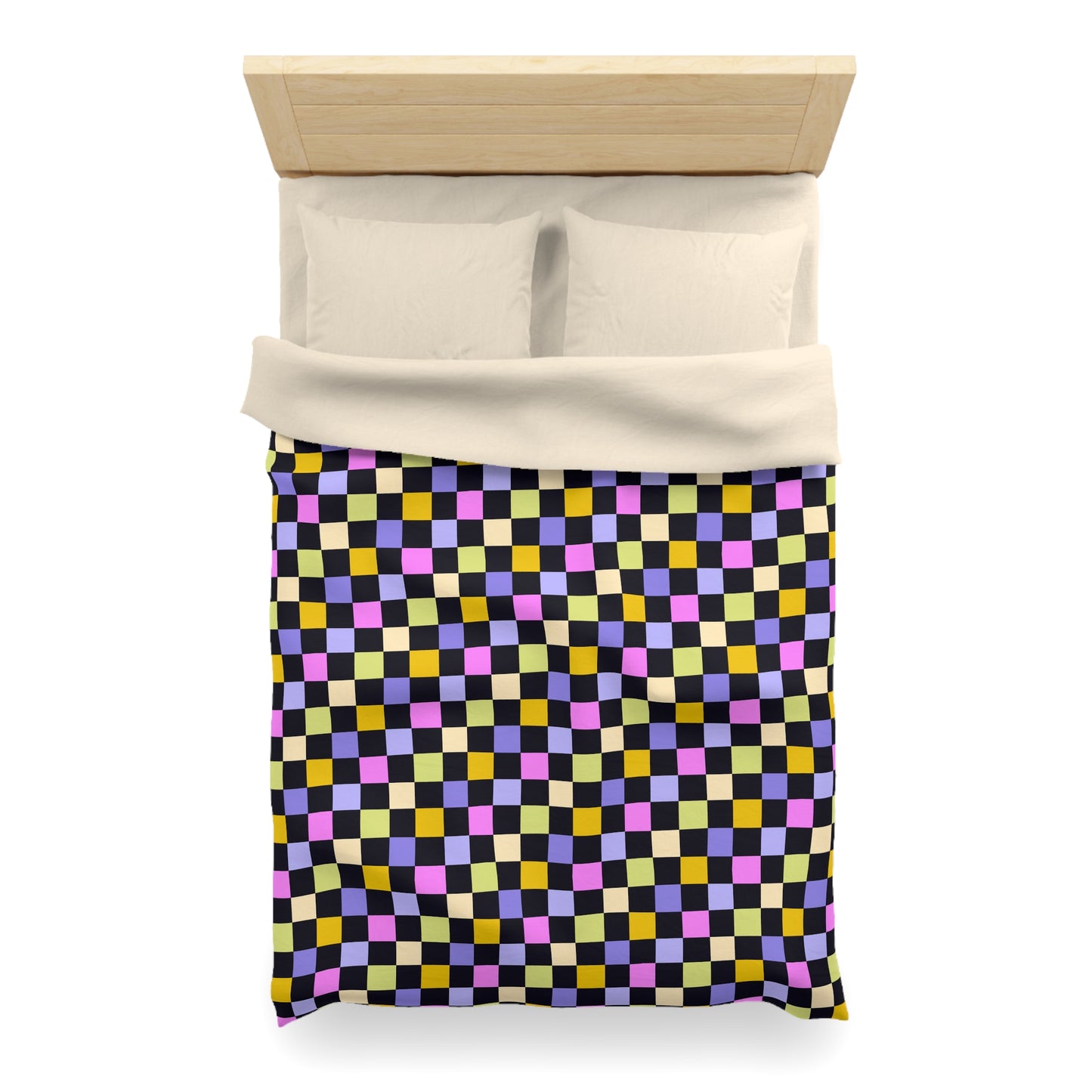 Joyful Checkerboard Microfiber Duvet Cover