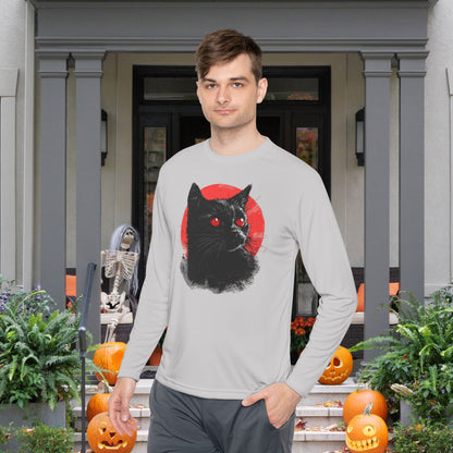 Black Cat Over Moon 2 Adult Long Sleeve Tee