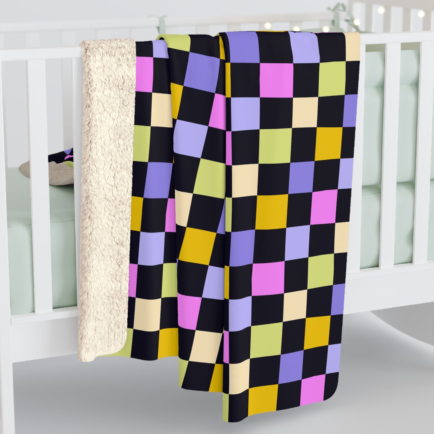 Joyful Checkerboard Fleece Blanket
