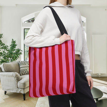 Be Mine Stripes Canvas Tote Bag