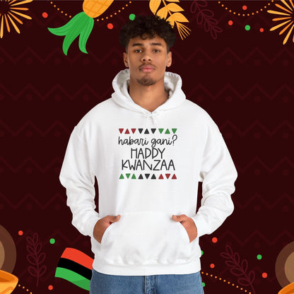 Habari Gani? Happy Kwanzaa Adult Heavy Blend™ Hooded Sweatshirt