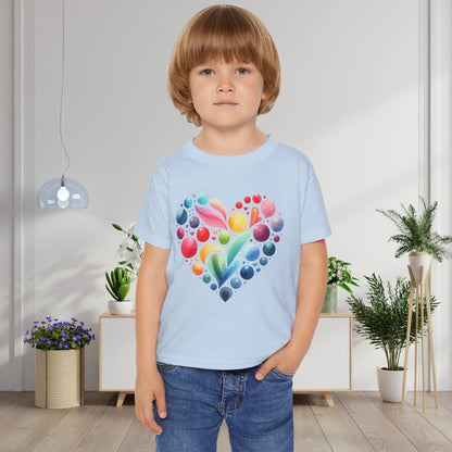 Color Pop Heart Heavy Cotton™ Toddler T-shirt