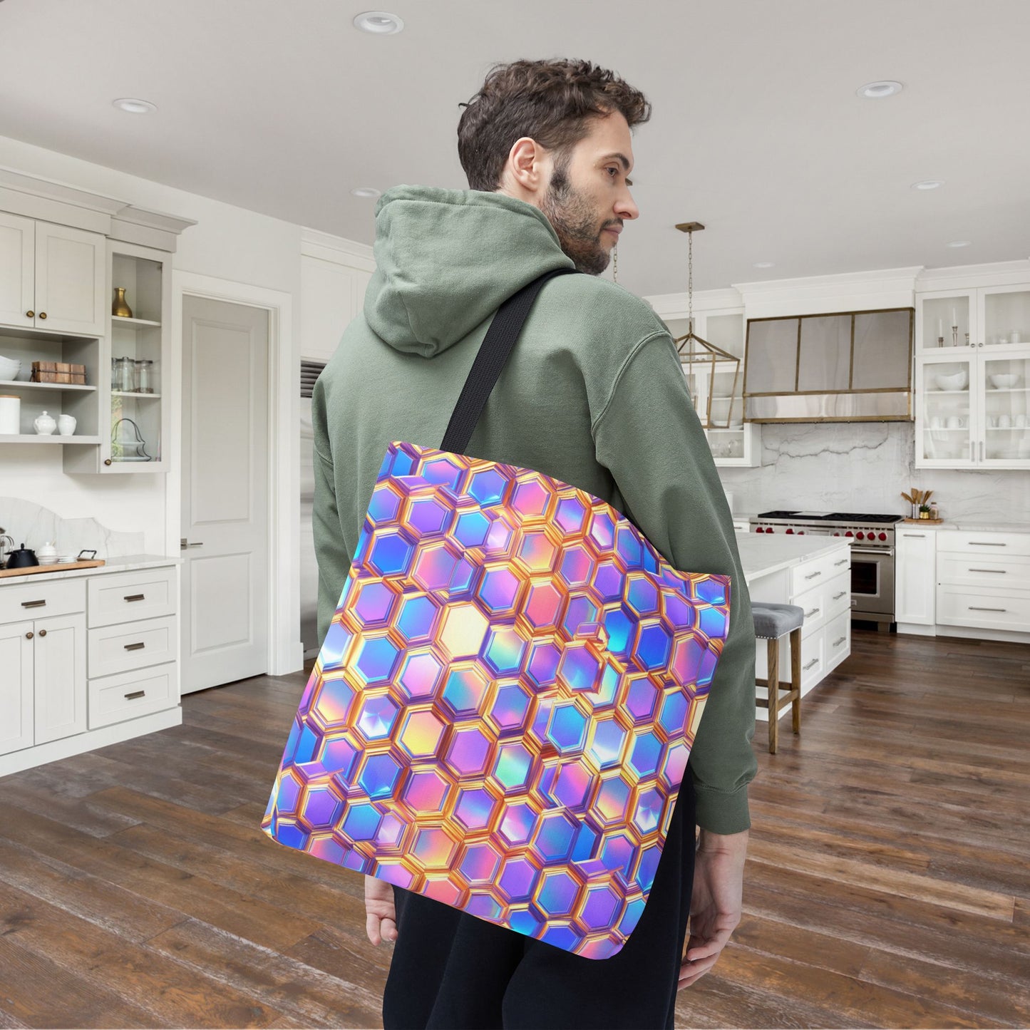 Aurora Hexagons Canvas Tote Bag