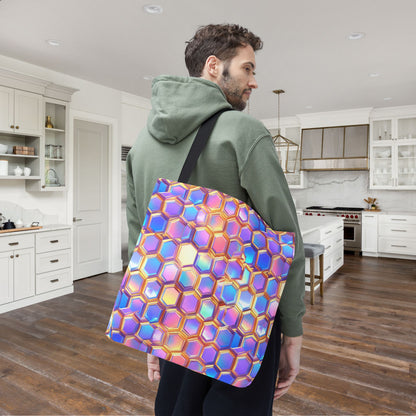 Aurora Hexagons Canvas Tote Bag