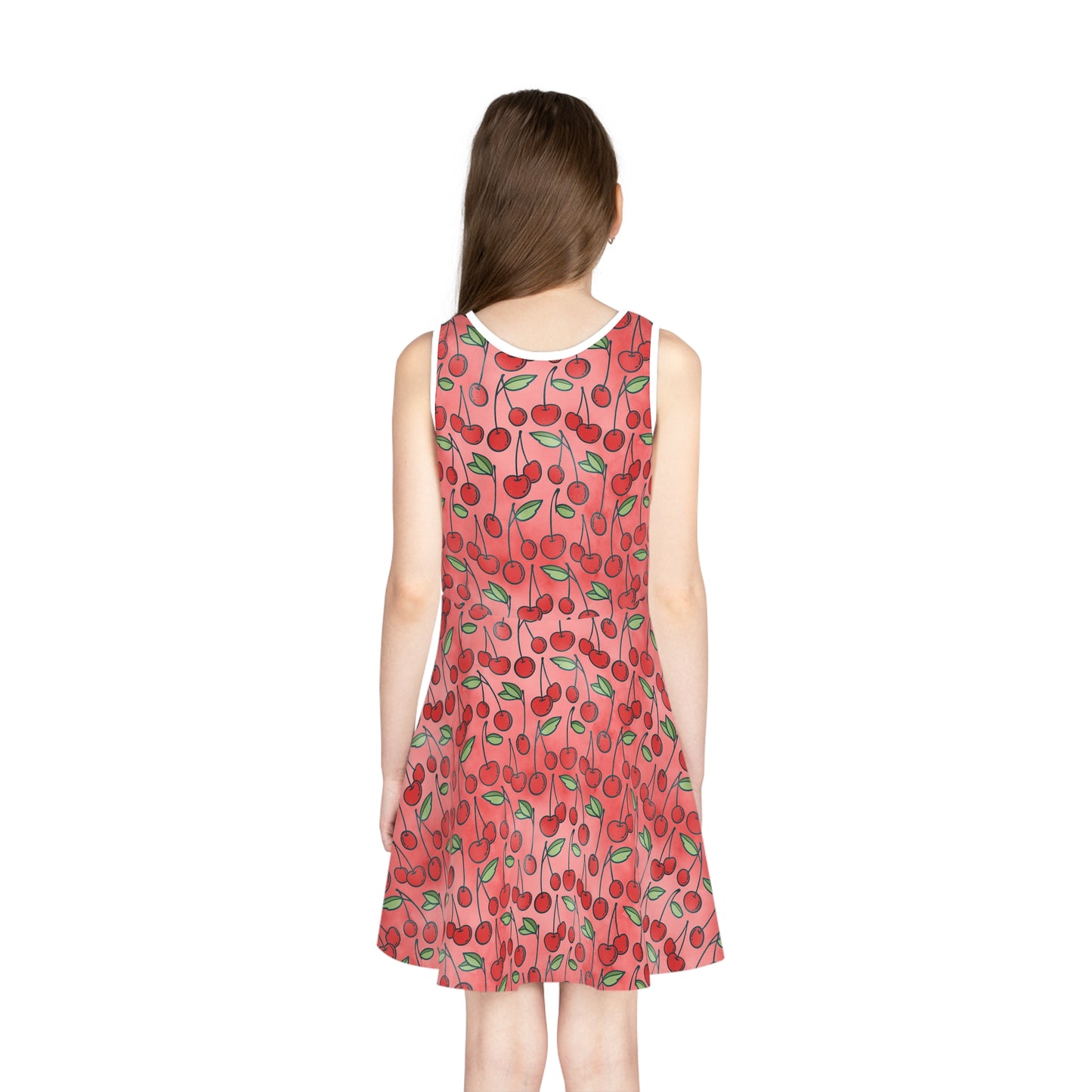 Cherry Bombshell Print Girls' Sleeveless Sundress
