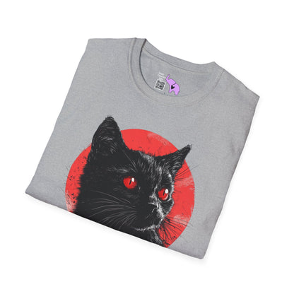 Black Cat Over Full Moon 2 Adult T-shirt