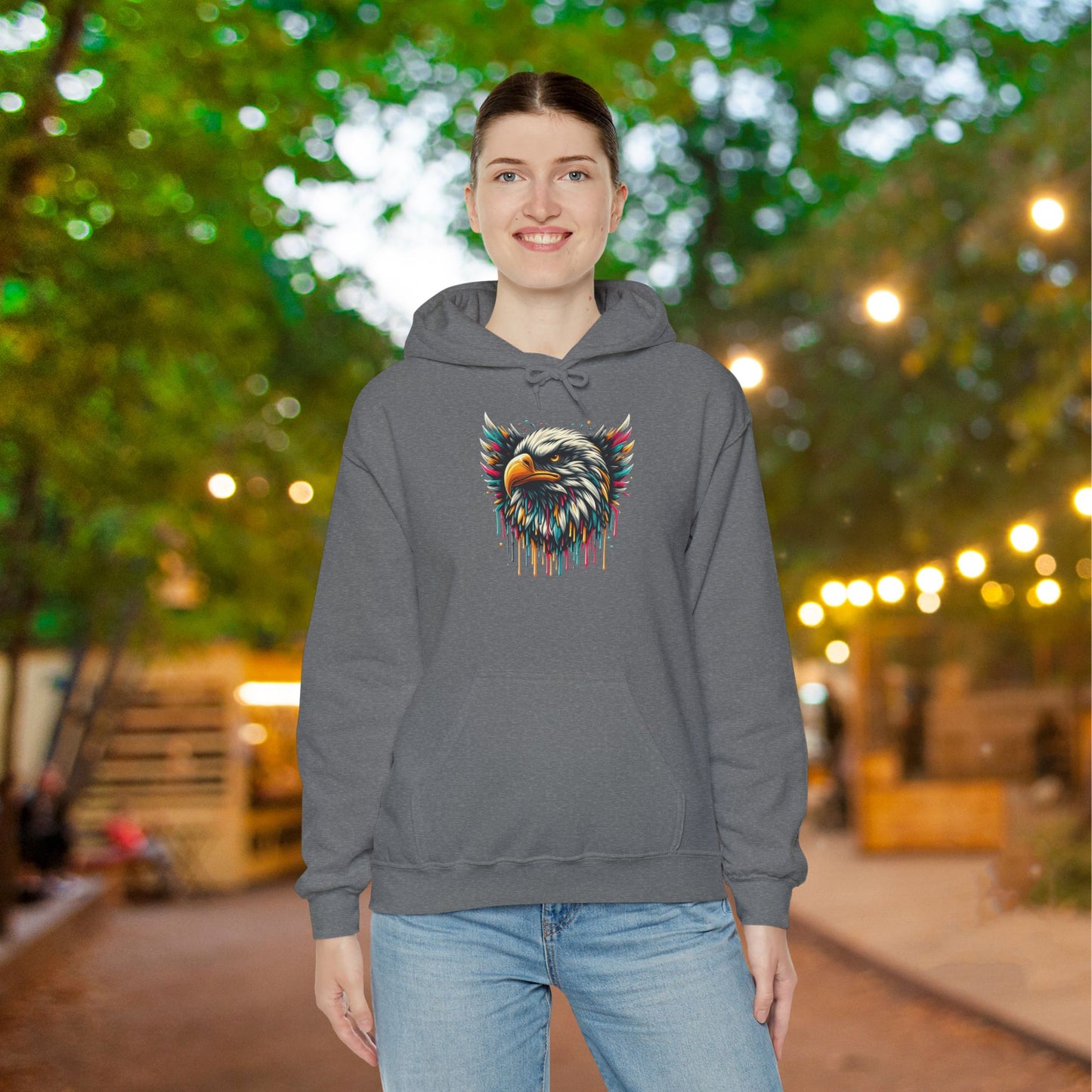 Colorful Bald Eagle Heavy Blend™ Hooded Sweatshirt