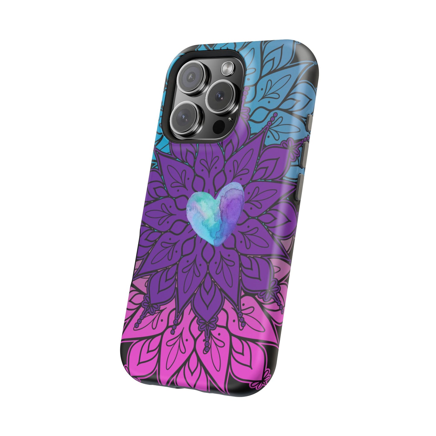 Colorful Mandala w/Heart MagSafe® Compatible Tough Case for iPhone