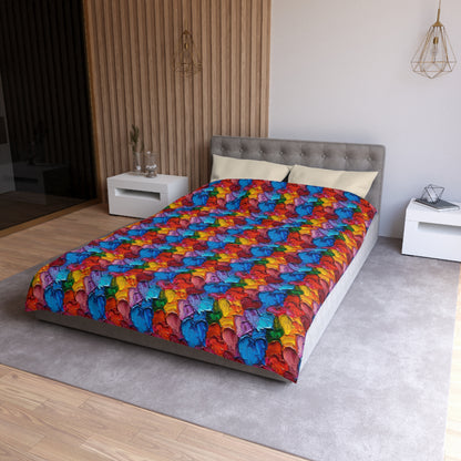 Palette Knife Hearts Microfiber Duvet Cover