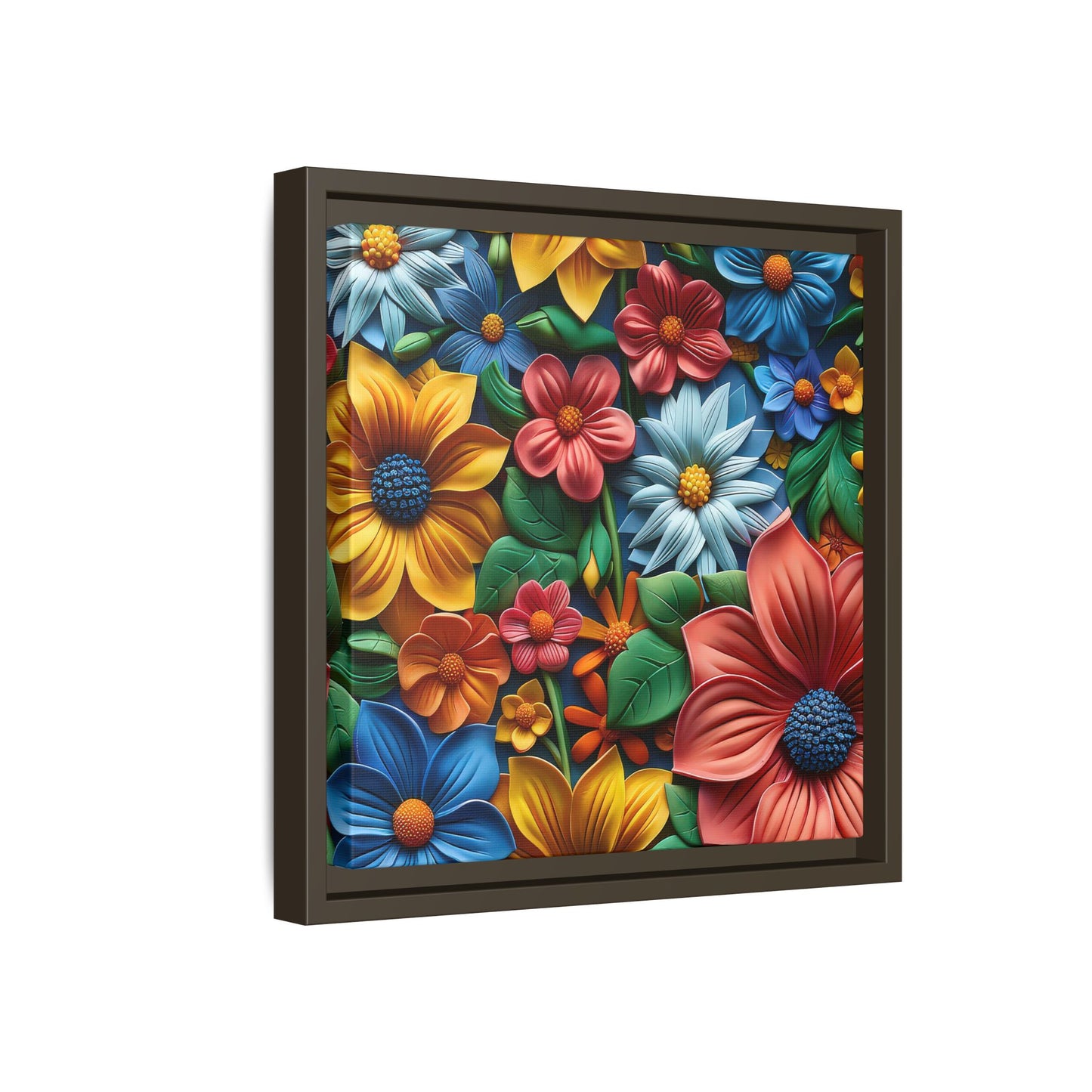 Vived 3D Flowers Framed Canvas Art