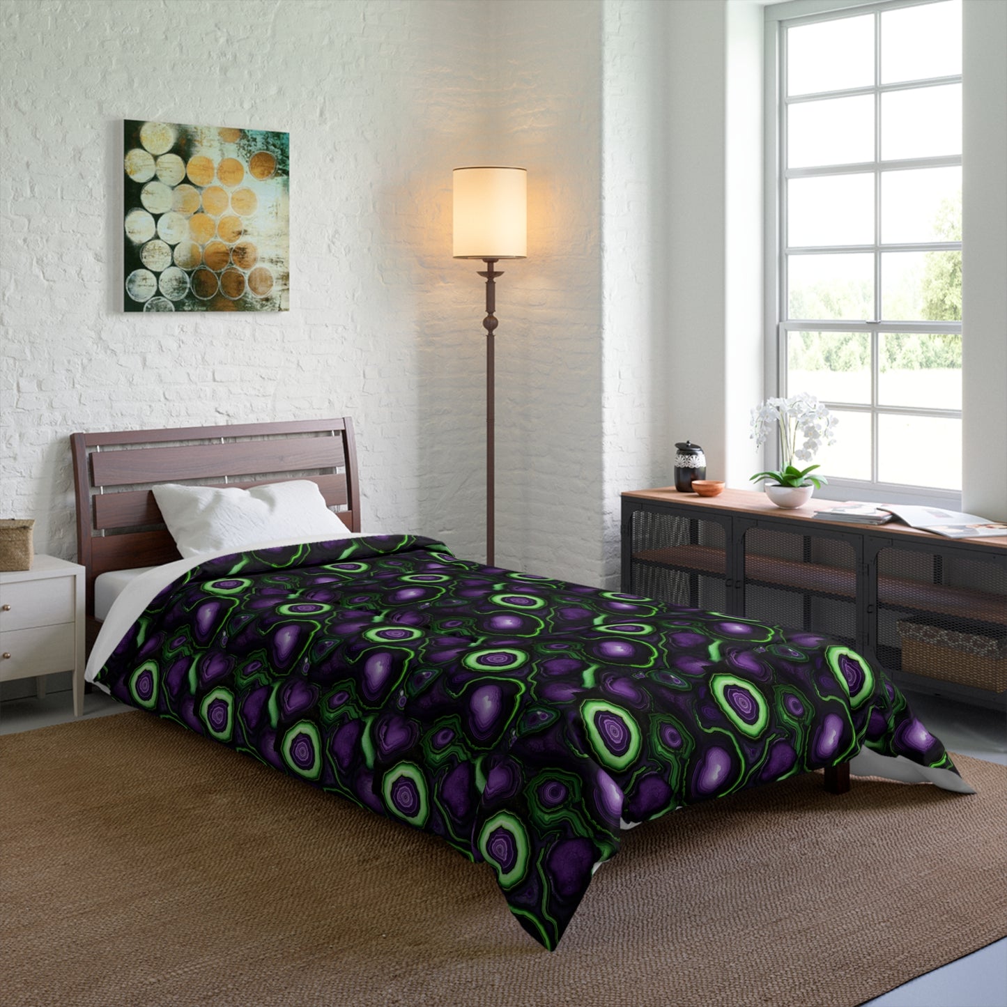 Amethyst & Lime Fracture Basic Bedding Set