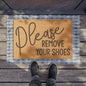 Please Remove Your Shoes Coconut Fiber Doormat