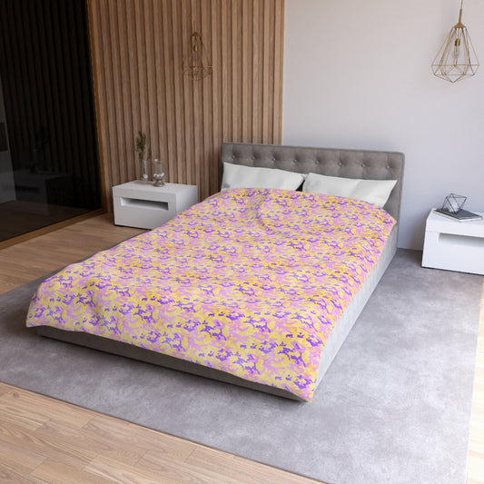 Peach Sorbet Camo Microfiber Duvet Cover
