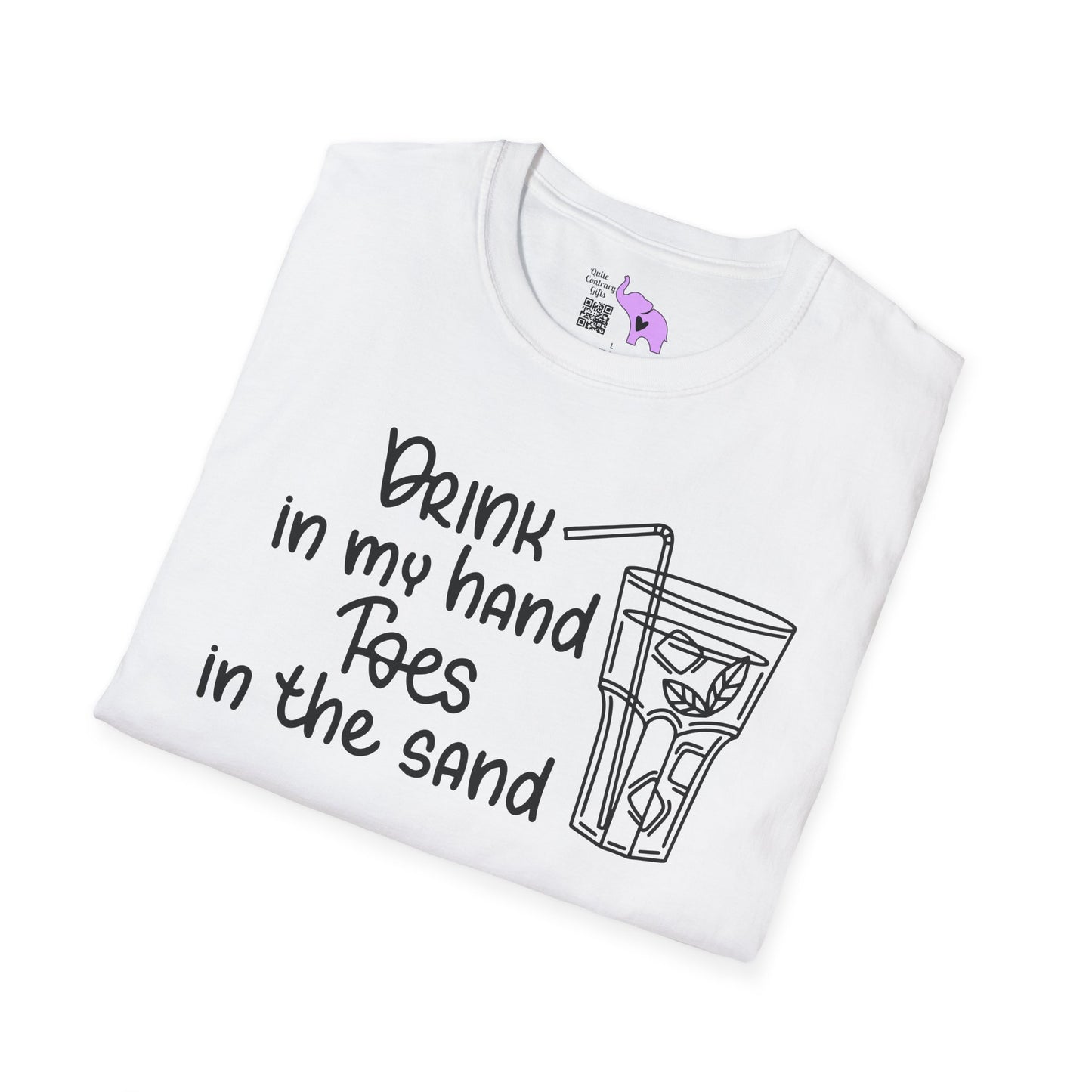 Drink In My Hand Toes In The Sand Adult T-shirt