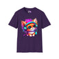 Cool Kitten w/Headphones Adult T-shirt