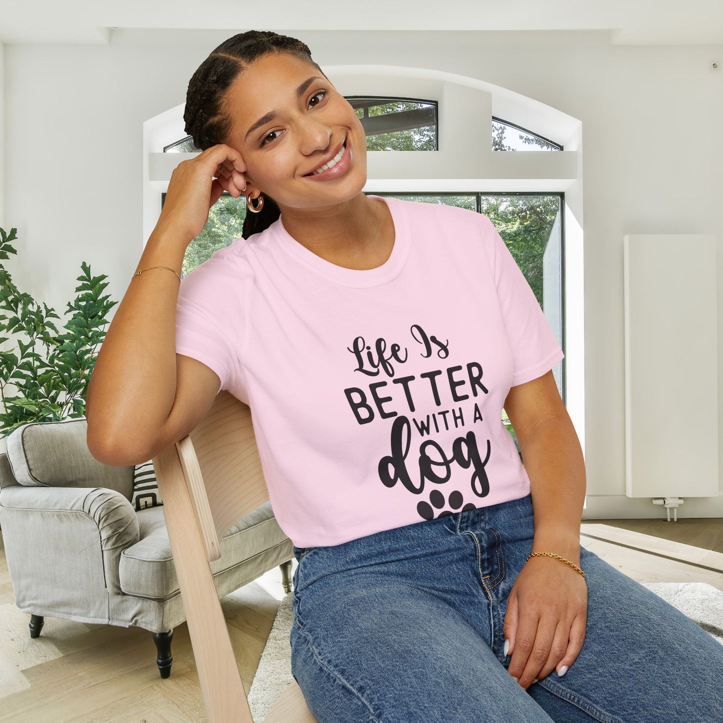 Life Is Better With A Dog Adult T-shirt
