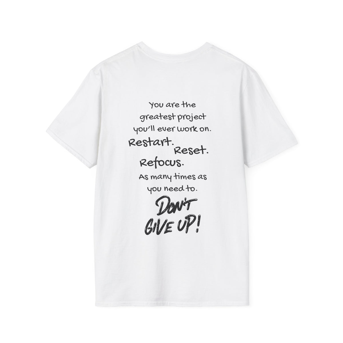 Restart Reset Refocus Adult T-shirt
