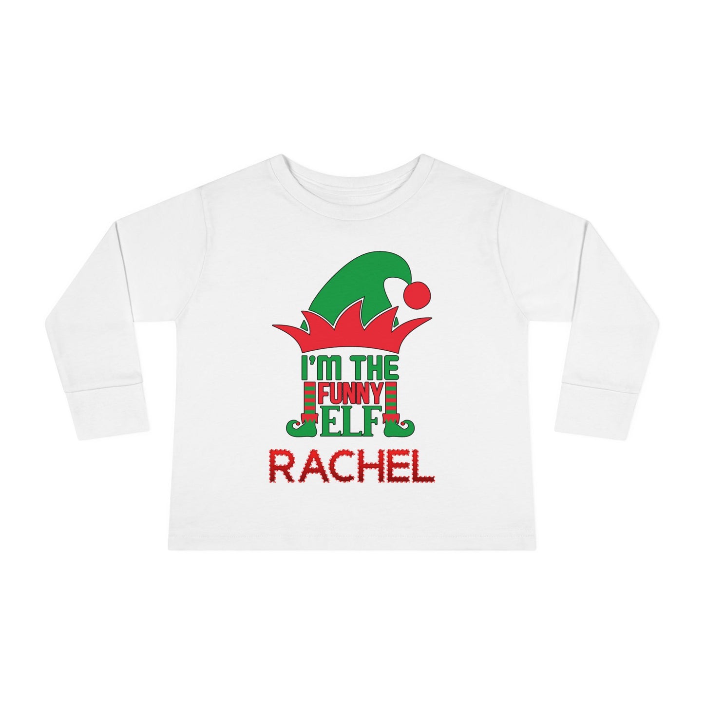 I'm The Funny Elf Toddler Long Sleeve Tee