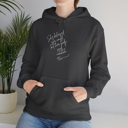 She Believed She Could But Her Body Said Nahhh Blend™ Hooded Sweatshirt