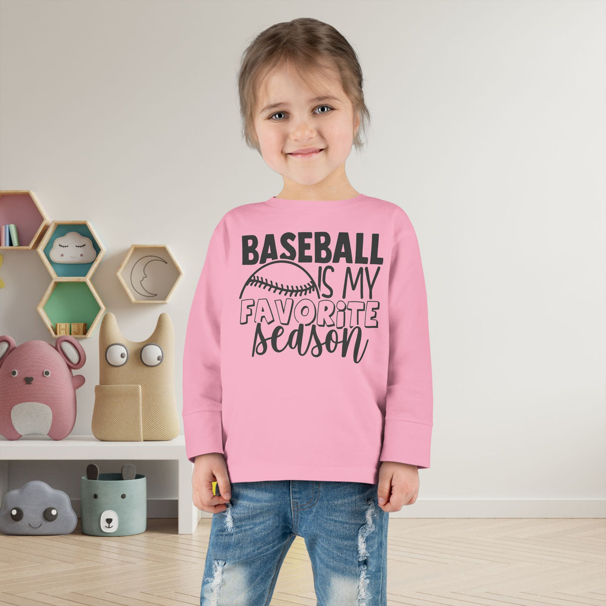 Baseball Is My Favorite Seaseon Toddler Long Sleeve Tee