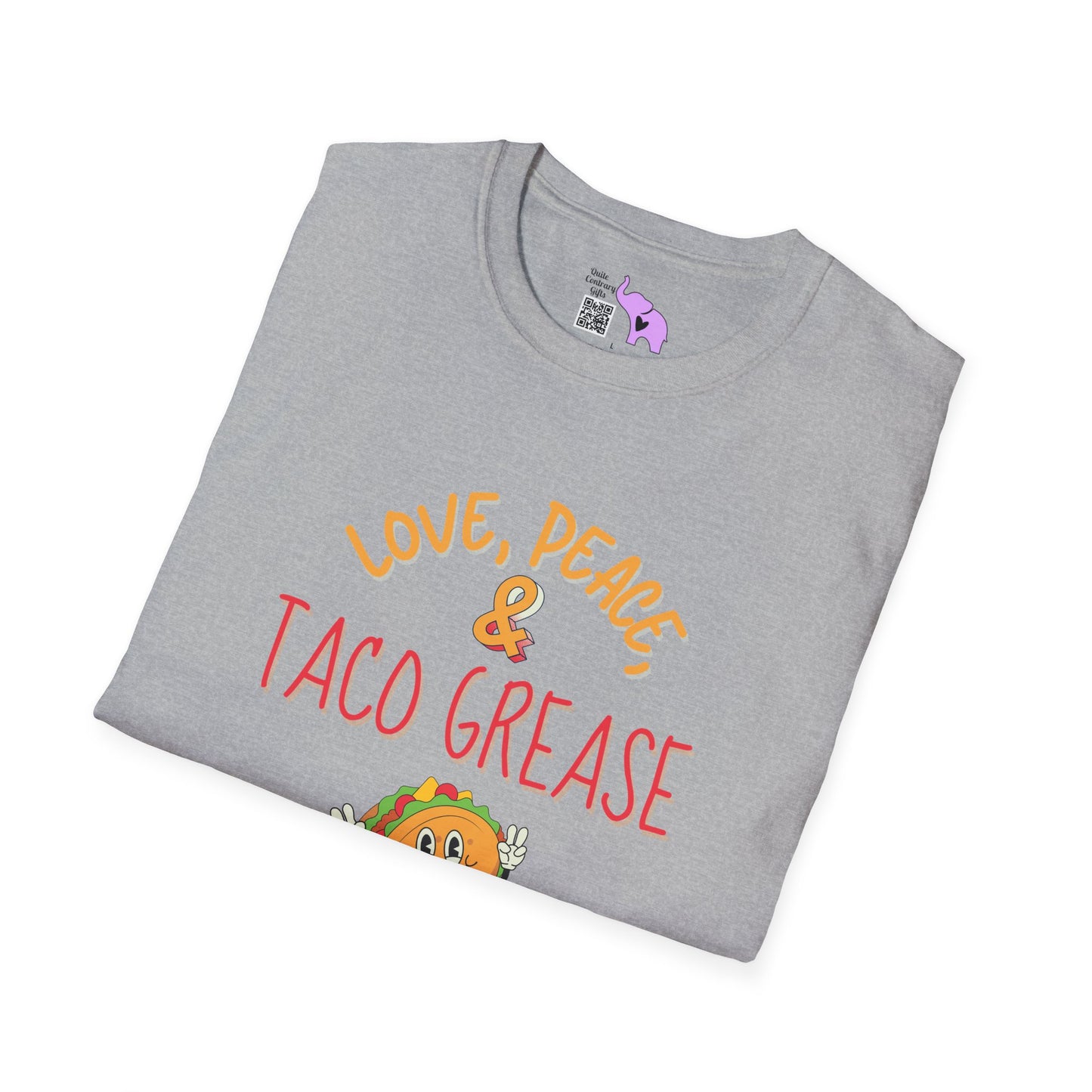 Love, Peace, & Taco Grease Adult T-shirt