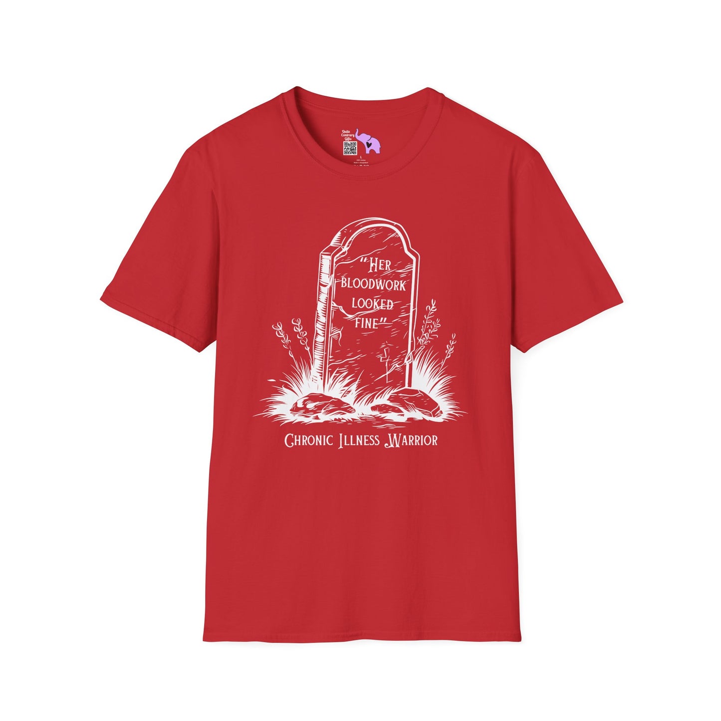 "Her Bloodwork Looked Fine" Headstone Adult T-shirt