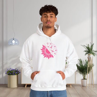 Sunflower & Butterflies Breast Cancer Awareness Adult Heavy Blend™ Hoodie