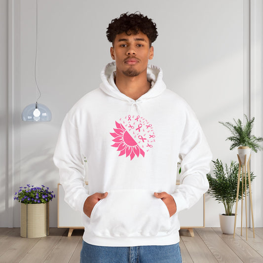 Sunflower & Butterflies Breast Cancer Awareness Heavy Blend™ Hooded Sweatshirt