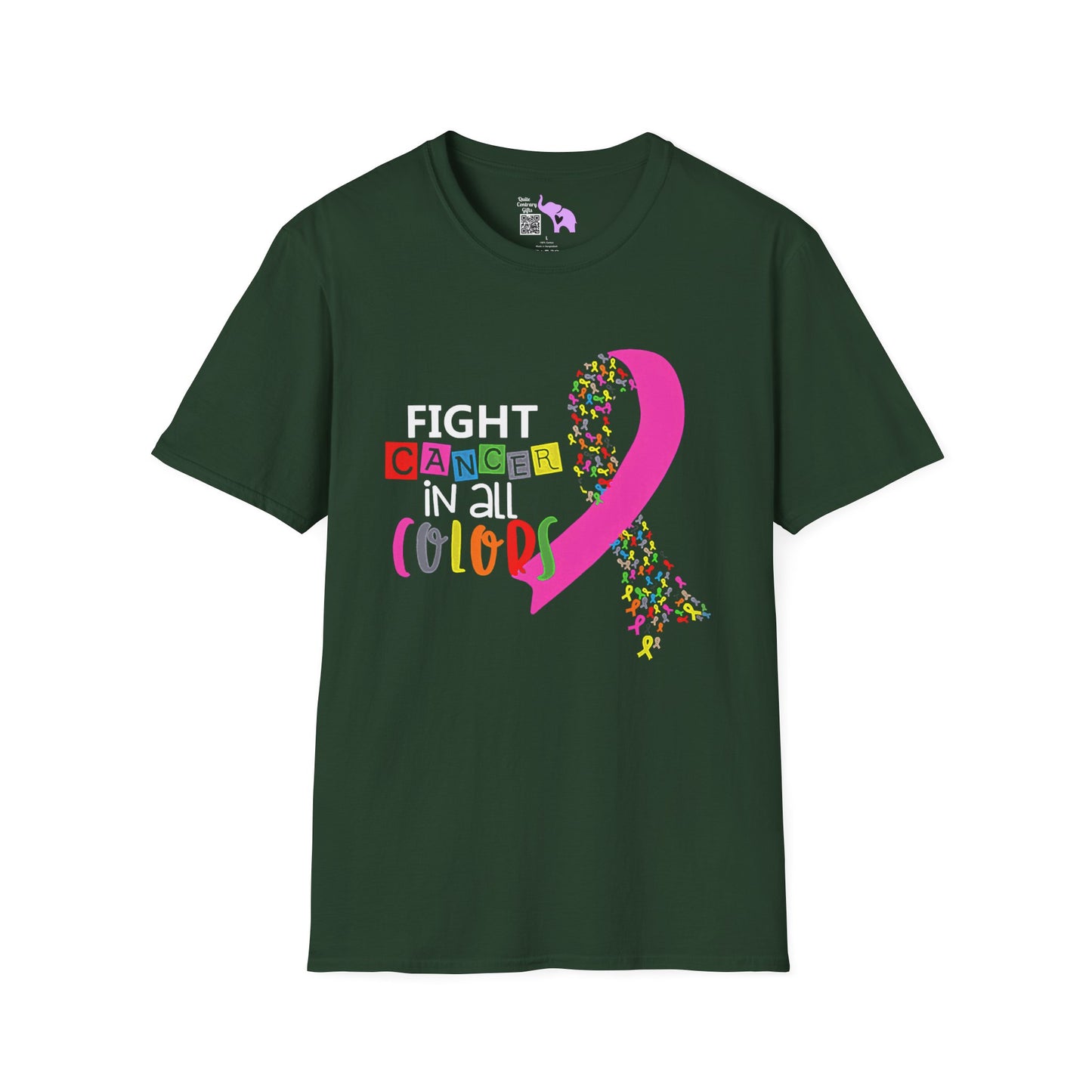 Fight Cancer All Colors 2 Adult T-shirt