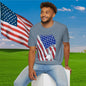Distressed American Flag w/Dog Tags Adult T-Shirt