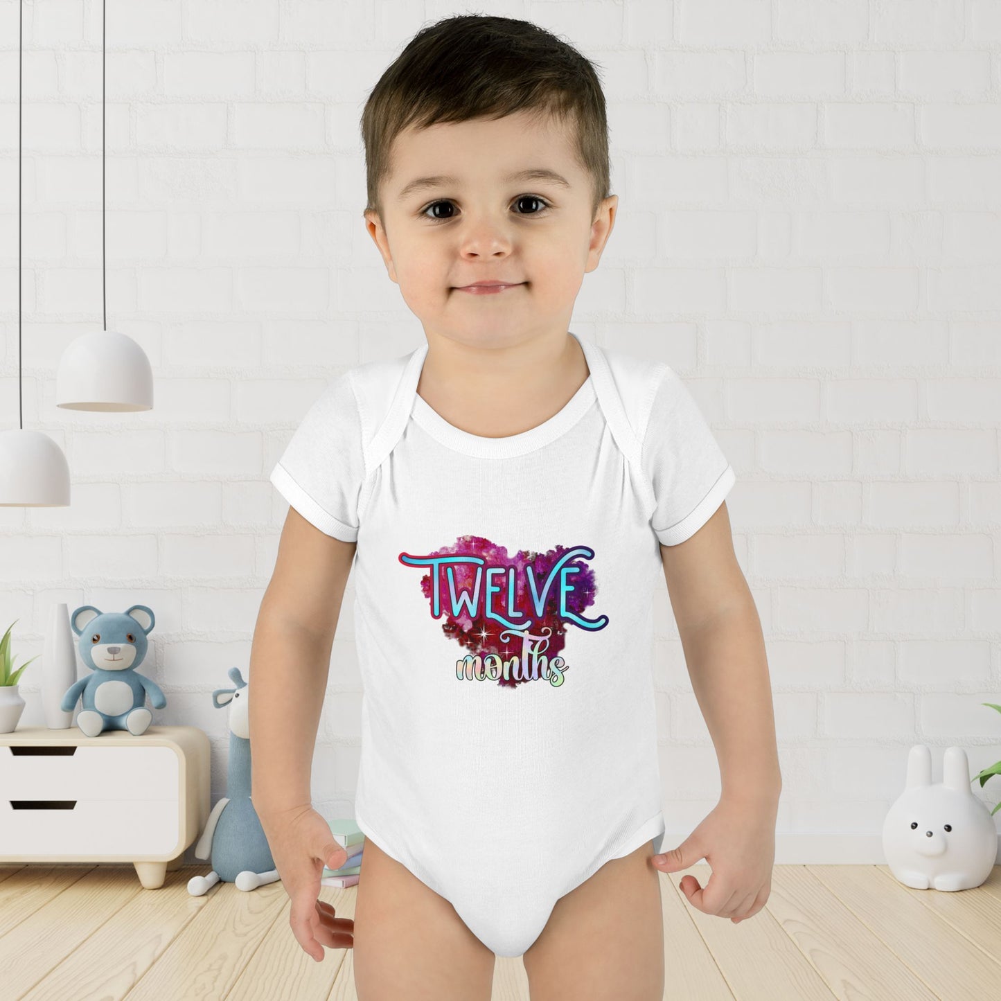 Stardust Baby Milestone Bodysuit-Twelve Months