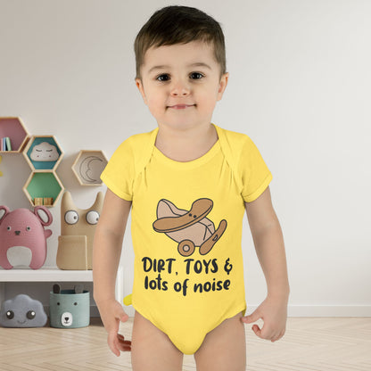 Dirt, Toys, & Lots of Noise Baby Rib Bodysuit
