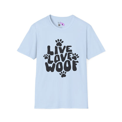 Live Love Woof Adult Tshirt